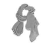KLL Nero Bianco A Scacchi Farfalle Sciarpa Lunga Scialle Sciarpa di Seta Leggera Testa Sciarpa per Le Donne Che Dormono Per La Sciarpa Di Natale, Motivo pied de poule bianco e nero, 90x180（CM）