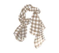 KLL Nero Bianco A Scacchi Farfalle Sciarpa Lunga Scialle Sciarpa di Seta Leggera Testa Sciarpa per Le Donne Che Dormono Per La Sciarpa Di Natale, Motivo a quadretti bianchi e marroni, 90x180（CM）