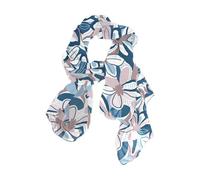 KLL Nero Bianco A Scacchi Farfalle Sciarpa Lunga Scialle Sciarpa di Seta Leggera Testa Sciarpa per Le Donne Che Dormono Per La Sciarpa Di Natale, Motivo floreale astratto, 90x180（CM）