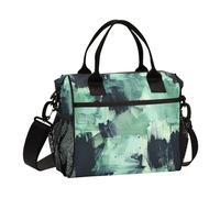 KLL Nero e Verde Chiaro Colori Pastello Texture A tenuta stagna Maschio Lunch Bag con Tracolla Adulto Borse Pranzo per le Donne per il Lavoro lonchera de comida para adultos