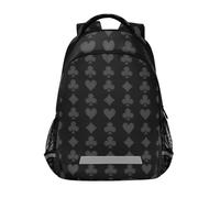 KLL Nero Modello di Carta Da Gioco Bambini Zaino Acqua con Grandi Borse Per La Scuola Di 1 ° Grado Ragazzi Ragazze Bolso Ecolar para adolecente