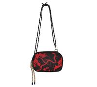 KLL Nero Rosso Irregolare Texture Marmo Donna Borse Crossbody per le Donne Alla Moda con Slot per Carte di Credito Piccole Borse Fai una passeggiata