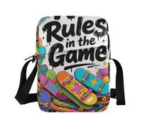 KLL No Rules in The Game Wildstyle Graffti borsa messenger per le donne Borsa a tracolla in pelle vegana Borsa a tracolla da viaggio da donna