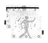 KLL Nota musicale Figura Umana Ornamento Raccoglitore Tasca Astuccio in Plastica per Anelli Raccoglitore Organizzatore con 3 Fori per Accessori di Cancelleria Scuola