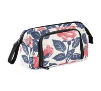 KLL Ocean Beach Ocean Style Roses Safari grande astuccio grande capacità cancelleria borsa con scomparto per cosmetici da donna