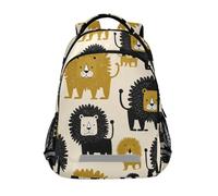 KLL Oliver Jeffers Style Lion Vanilla Gold e Black bulk zaini per bambini con cinghia toracica libri borsa per ragazzi di scuola di seconda elementare ragazze bulto para ni?os