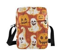 KLL Orange Ghosts Pumpkin Messenger bag per le donne in pelle vegana piccole borse a tracolla shopping borse a tracolla