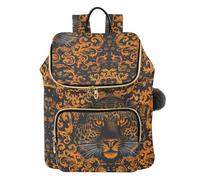 KLL Orange-leopard - Zaino da donna, alla moda, leggero, da viaggio, per shopping, sport, viaggi