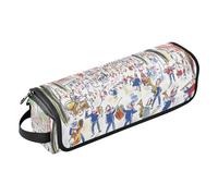 KLL Organizer 2 in 1 per strumenti per capelli, con tappetino in ferro, custodia portatile per ferri da stiro, piastre e arricciacapelli, una band sta suonando musica patriottica in una piazza
