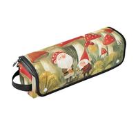KLL Organizer per strumenti per capelli 2 in 1 con tappetino resistente al calore, impermeabile, custodia da viaggio per ferro arricciacapelli, piastra per capelli piatti, funghi gnomi rossi