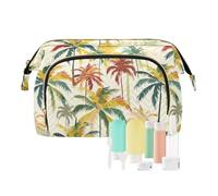 KLL Palme Giallo Rosso e Verde Toiletry Borse Portatile Borsa Cosmetica Per La Borsa Delle Donne Della Borsa Della Moneta per il Trucco Viaggio