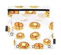 KLL Pancakes con burro e sciroppo d'acero astuccio per matite a tre anelli tasche raccoglitore con 3 anelli per bambini Ofhce forniture