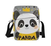 KLL Panda Cartoon Star Grigio messenger bag Vegan Leather Crossbody Borse Per Le Donne Piccola Borsa Da Viaggio Per Il Viaggio
