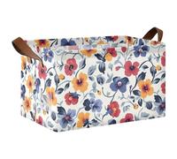 KLL Pansy - Cestini portaoggetti in tessuto per San Valentino, in stile country, decorativi, grandi, con manici, organizer per vestiti e stoccaggio, confezione da 2