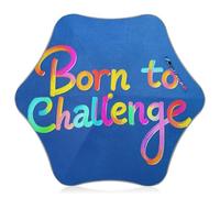 KLL Parola colorata Born To Challenge Ombrello per la pioggia per bambini Ombrello protezione da vento e pioggia con striscia riflettente (scenario) con impugnatura facile da impugnare per esterni