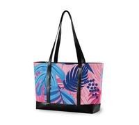 KLL Pastello e Blu Foglie di Palma moda donna valigetta con cerniera borsa grande borsa per ufficio con bolsos para mujeres