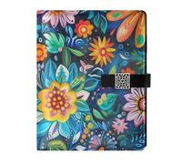 KLL pelle foderato composizione notebook college a righe spirale per la pianificazione delicata Colorato Mandala Fiori 6.7×9.5.1 cm