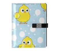KLL pelle foderato composizione notebook college a righe spirale per lavorare portatile Carino Semplice Pulcini Giallo 6.7 × 9.5.1 cm