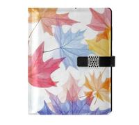 KLL pelle foderato composizione notebook notebook college a righe per la pianificazione delicate foglie d'acero colorato 6.7×9.5.1 cm