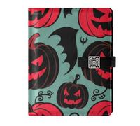 KLL pelle foderato composizione notebook notebook college a righe per lavorare delicato Goth Rosso Nero Halloween Strega Zucca 6.7×9.5.1 cm