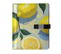 KLL pelle foderato soggetto notebook soggetto notebook college per lavorare pittura a olio portatile con limone giallo 6.7×9.5.1 cm