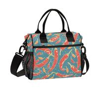 KLL Peppers Rustico Retro Crossbody Borsa per il pranzo Tote con Tracolla Lunch Boxes per Ragazze per la scuola materna bolsas para cargar comida