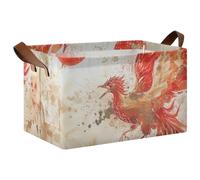 KLL Phoenix Bird - Cestini portaoggetti con pittura a inchiostro cinese, con manici, pieghevoli, organizer per armadio, vestiti, giocattoli, idea regalo, confezione da 2