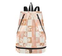 KLL Piazze Oro Rosa Arancione Cherry Blossom Ciliegio Coulisse borse da calcio robusto Borsa da nuoto per le donne con Wet Dry Scomparti mochila para computadora