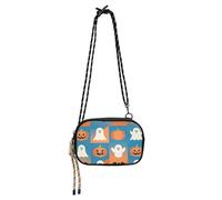 KLL Piccola borsa a tracolla da donna alla moda con scomparti per carte di credito piccole borse a tracolla per Halloween arancione zucca fai una passeggiata