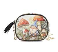 KLL Piccola borsa a tracolla da donna con gnomo che si nasconde tra i funghi, comoda con scomparti per carte di credito, borsa per telefono cellulare, porta a spasso il cane