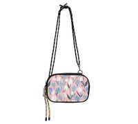 KLL Piccola borsa a tracolla da uomo con tulipani blu e bianchi pastello, comoda con scomparti per carte di credito, piccole borse a tracolla per portare a spasso il cane
