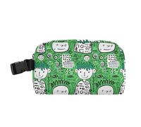 KLL Piccola borsa tote riutilizzabile resistente all'acqua per ragazze con fibbia borsa termica per il pranzo per scuola, lavoro, attività all'aperto, simpatico ragazzo verde cartone animato