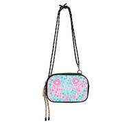 KLL Pisces Style Blue Pink Crossbody Wallet Purse Mens impermeabile con tracolla regolabile mini borsa a tracolla Walk the dog
