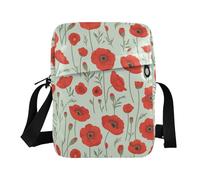 KLL Pittura ad olio Papavero piccola borsa messenger per le donne Borse a tracolla in pelle vegana per le donne borse a tracolla da viaggio da donna