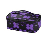 KLL Plaid Nero & Viola Piccoli Fiori Progettato Cooler Tote Bag College Isolato Lunch Box per gli Uomini con Maniglia loncheras termicas para Mujer