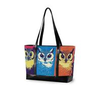 KLL Pop Art Owl moderna borsa valigetta per le donne con cerniera tote Grande borsa per la mamma con bolsos segreto para mujeres
