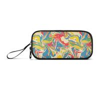 KLL Pop Art Retro Tie-Dye Pattern Nylon Big Pencil Bags Grande Capacità Matite Caso di Stoccaggio di Cancelleria Organizzatore per Ragazzi delle scuole superiori