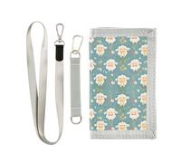 KLL Portafogli da uomo semplice con pecore primaverili carini retrò a tre pieghe regali cool minimalista robusto portafoglio con cordino