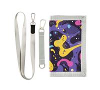 KLL Portafogli trifold mimetici di colore per gli uomini per il viaggio unico portafoglio colorato della carta di credito con la cordic