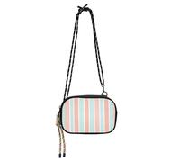 KLL Portafoglio a tracolla da donna con motivo a righe azzurre corallo chiaro chiaro borsa a tracolla comoda con cinturino regolabile Borsa casual per telefono Avere un pasto