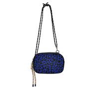 KLL Portafoglio a tracolla da donna con stampa leopardata nera e blu navy, comoda borsa a tracolla con tracolla regolabile, mini borsa a tracolla Take a walk