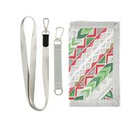 KLL Portafoglio Boho rosso e verde con texture irregolare a tre ante con fermasoldi per le donne pop casual porta carte portafoglio per uomo con cordino