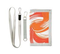KLL Portafoglio con motivo geometrico arancione Tie Dye Trifold Titolare di carta Regali per giovani alla moda Casual fold Portafogli per gli uomini con cordino