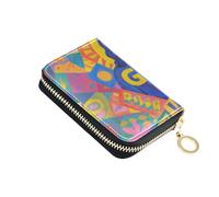 KLL Portafoglio da uomo in pelle colorata con motivo Dio del fumetto con 9 slot per carte di credito RFID blocco porta carte da donna con cerniera