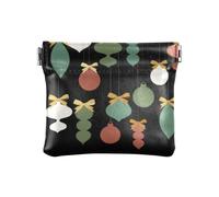 KLL Portamonete da donna in pelle, con chiusura a scatto, per ragazze, donne, signore, lavagna natalizia Dp-07, BUON NATALE LAVAGNA DP-07, 4.33"(L) x 3.74"(W) x 0.39"(H), Stampa