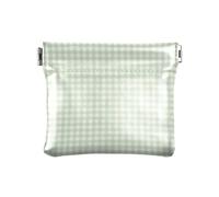KLL Portamonete da donna in pelle ecologica in poliuretano, organizer per carte di credito e soldi, per madri e sorelle, motivo a quadretti di bufalo verde, 11 cm (lunghezza) x 9,5 cm (larghezza) x 1