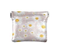 KLL Portamonete in pelle da donna Borsa per il trucco per madre sorella, fiore d'oro rosa margherita, fiore oro rosa margherita, 4,33 pollici (L) x 3,74 pollici (larghezza) x 0,39 pollici (altezza),