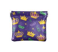 KLL Portamonete in pelle PU per donne e signore, corona di martedì grasso, carnevale, viola, corona di martedì grasso, carnevale, viola, 11 cm (lunghezza) x 9,5 cm (larghezza) x 1 cm (altezza),
