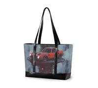 KLL Punk Tall Buildings Red Car borse alla moda per le donne con cerniera tote bag per il lavoro Borsa grande per il lavoro con il pranzo bolsa para computadora portatil mujer