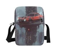 KLL Punk Tall Buildings Red Car messenger bag crossbody Vegan Leather Crossbody Borse Per Le Donne Casual Lady Borse A Tracolla